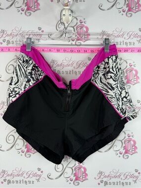 OP Women's Athletic Shorts - Black, Pink, White Zebra